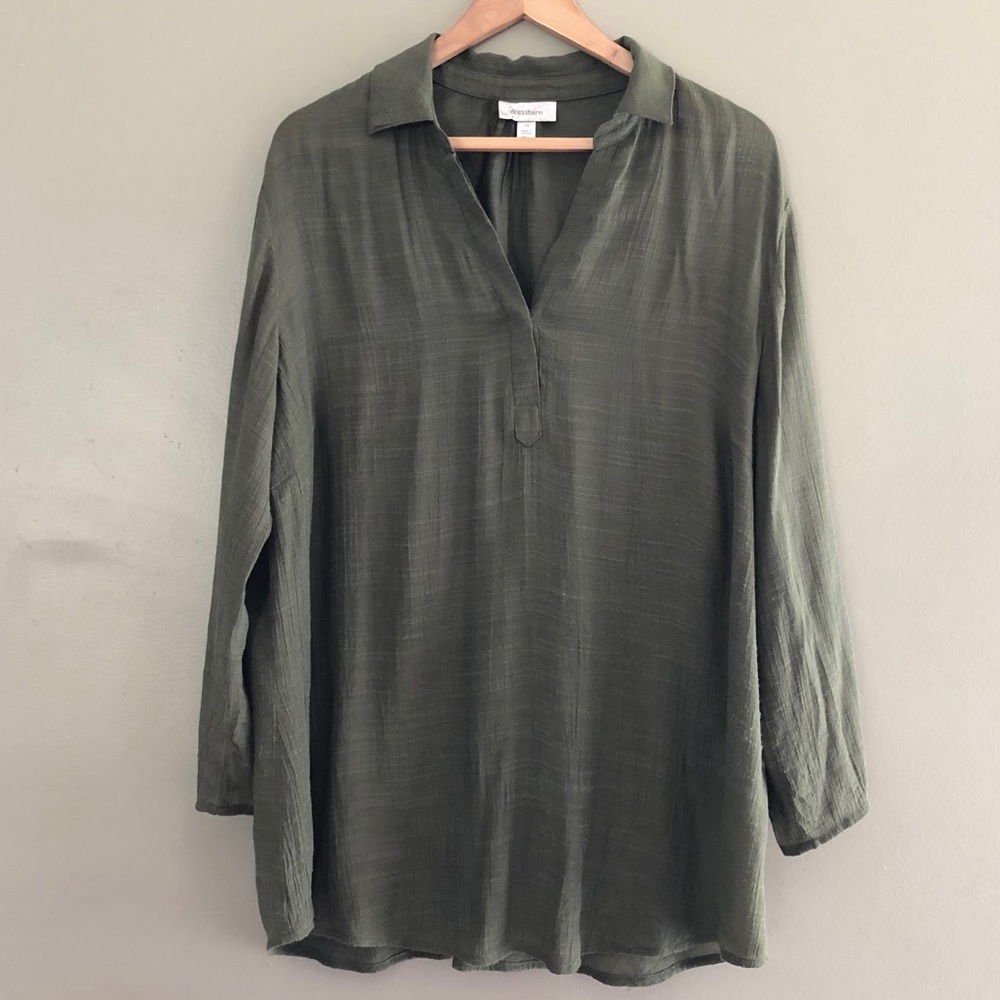Dressbarn Semi Sheer Long Sleeve Like New Boho Top